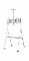 Neomounts NS-M1500WHITE / Mobile Flat Screen Floor Stand (height: 110 - 144 cm) / White