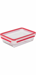 Emsa Clip&Close Glass Frischhaltedose, Rechteckig 2L