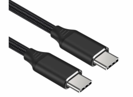 PremiumCord ku31cv15 USB-C M/M, 240W 480 MBps, 1,5m PREMIUMCORD Kabel USB-C M/M, 240W 480Mbps černý bavlněný oplet, 1,5m