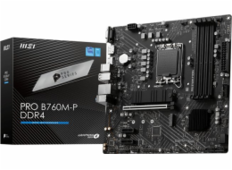 MSI MB Sc LGA1700 PRO B760M-P, Intel B760, 4xDDR5, 1xDP, 1xHDMI, 1xVGA, mATX