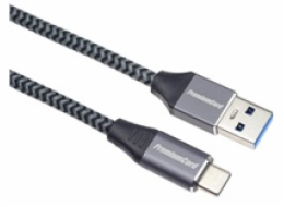 PREMIUMCORD Kabel USB-C na USB 3.0 A (USB 3.1 generation 1, 3A, 5Gbit/s) 1m oplet