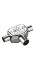 PremiumCord TV antenní slučovač-rozbočovač IEC 75 Ohm 1xF-2xM