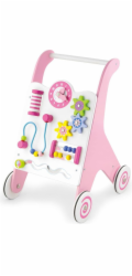 Dřevěné chodítko s aktivitami Viga Pink