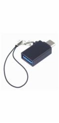 PremiumCord adaptér USB-C male - USB3.0  A female, OTG, černý s očkem na zavěšení