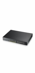 Zyxel GS1915-24EP, 24-port GbE, 12 port PoE, 130 Watt 802.3at, rackmount, fanless, Smart hybrid mode Switch, standalone
