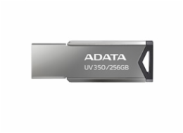 ADATA Flash Disk 256GB UV350, USB 3.2 Dash Drive, tmavě stříbrná textura kov