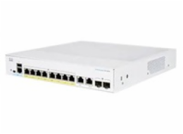 Cisco switch CBS350-8FP-E-2G-EU (8xGbE,2xGbE/SFP combo,8xPoE+,120W,fanless) - REFRESH