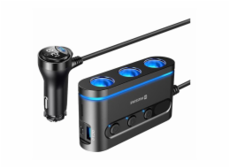 Swissten autoadaptér s výstupem 3x cl, 2x ucb-c pd a 1x usb-a qa 3.0, 108w - 216w