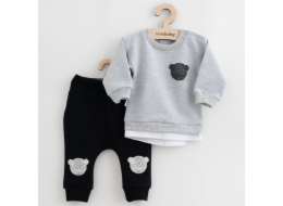 Kojenecká souprava tričko a tepláčky New Baby Brave Bear ABS šedá
