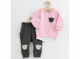 Kojenecká souprava tričko a tepláčky New Baby Brave Bear ABS růžová