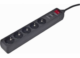 Gembird SPG5-C-10 surge protector Black 5 AC outlet(s) 250 V 3 m