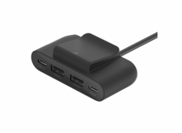 Belkin BUZ001bt2MBKB7 Belkin 4-portový USB Power Extender (2xUSB-C, 2xUSB-A) až 30W + 2m USB-C kabel, černá