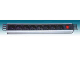 PremiumCord 19" PDU, 1.5U, 8x230V, 2m kabel Euro, vypínač