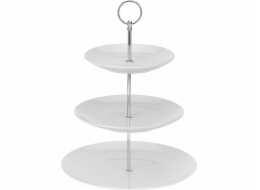 etažér 3patrový bílý d26,21,17cm