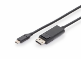 DIGITUS kabelový převodník USB C na DP 2,0m, 4K/60Hz, 32,4 GB zlacené konektory