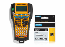 Dymo Rhino 6000+ Vinyl 24 mm x 5,5 m bila na cerna
