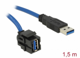 Delock Keystone modul USB 3.0 A samice 250° > USB 3.0 A samec s 1,5 m kabelem