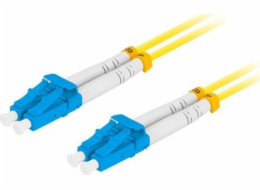 LANBERG optický patch cord SM LC/UPC-LC/UPC duplex 2m LSZH G657A1 průměr 3mm, barva žlutá  