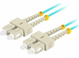 LANBERG optický patch cord MM SC/UPC-SC/UPC duplex 5m LSZH OM3 50/125 průměr 3mm, barva cyan   LANBERG optický patch cord MM SC/UPC-SC/UPC duplex 5m LSZH OM3 50/125 průměr 3mm, barva cyan