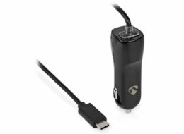 NEDIS CCHAC300ABK NEDIS nabíječka do auta/ 18 W/ 12 - 24 V DC/ 3.0 A/ USB-C/ černá/ kabel 1 m