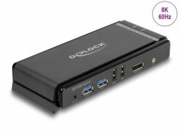 Delock - Přepínač KVM / audio / USB - DisplayPort 1.4 KVM switch 8K 60 Hz s USB 5 Gbps a audiem - 2 x KVM / zvuk / USB - 1 místní uživatel - desktop
