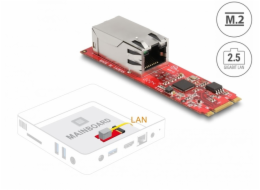 DeLOCK převodník M.2 Key B+M zástrčka na 1 x RJ45 2,5 Gigabit LAN port horizontální, LAN adaptér