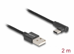 Delock Kabel USB 2.0 Typ-A samec na USB Type-C samec pravoúhlý 2 m černý
