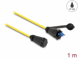 Delock - Sítový kabel - jednoduchý režim LC (M) vodeodolný do jednoduchý režim LC (M) vodeodolný - 1 m - 1 m - 7.5 mm - optické vlákno - duplex - 9 / 125 mikron - ochranná cepka - žlutá
