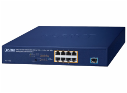 Planet PoE switch 8x1Gb/2.5Gb + 1xSFP+ 10Gb, VLAN, PoE 802.3at 120W