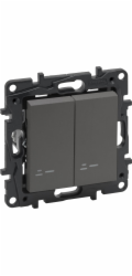 Legrand Legrand Niloe Step 863418 dvojitý osvětlený ocelový schodišťový spínač