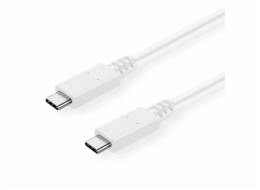 C-TECH Kabel USB 3.2, Type-C (CM/CM), PD 100W, 20Gbps, 1m, bílý