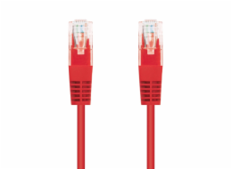 C-TECH Kabel patchcord Cat5e, UTP, červený, 5m