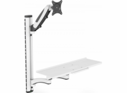 DIGITUS Pracovní stanice (monitor, klávesnice, myš) Nástěnný držák 32", 8 kg, VESA 75x75/100x100, bílá/černá