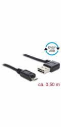 DeLOCK EASY-USB 2.0 kabel, USB-A konektor 90° > Micro-USB konektor