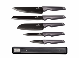 BERLINGERHAUS Sada nožů s nepřilnavým povrchem 6 ks ECarbon Pro Edition s magnetickým držákem BH-2701