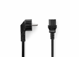 NEDIS napájecí kabel/ Typ F zástrčka - IEC-320-C13/ přímý/ úhlový/ černý/ bulk/ 2m