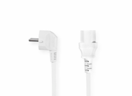 Nedis CEGL10000WT50 - Napájecí Kabel  | Typ F Zástrčka | IEC-320-C13 | Úhlový | Přímý | 5 m | Bílá