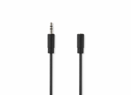 NEDIS stereofonní audio kabel/ 3,5mm jack zástrčka - 3,5mm jack zásuvka/ černý/ bulk/ 2m
