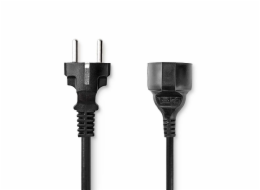 Nedis CEGL10200BK20 - Napájecí kabel | Typ F Zástrčka – Typ F Zásuvka | Přímý | Přímý | 2 m | Černá