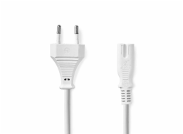 NEDIS napájecí kabel pro adaptéry/ Euro zástrčka - konektor IEC-320-C7/ přímý-přímý/ dvoulinka/ bílý/ bulk/ 5m