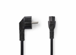 NEDIS napájecí kabel/ Typ F zástrčka - IEC-320-C5/ přímý/ úhlový/ trojlístek/ černý/ bulk/ 5m