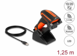 Delock - Skener čárového kódu - ruční - 120 sken / s - dekódovaný - Bluetooth 4.1, RF(2.4 GHz), USB 2.0