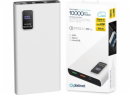 Platinet Power Bank PMPB10WQC726W 10000mAh PD3.0 QC3.0 display bílá