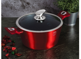 Kastrol s mramorovým povrchem a poklicí 24 cm Burgundy Metallic Line BH-1257