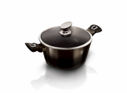 Kastrol s mramorovým povrchem 24 cm Shiny Black Collection 2 poklice BH-6605