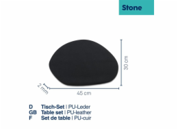 Podtácky Stone PU kůže šedohnědá 4 kusy 12x10cm KL-12656