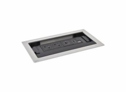 Legrand - Incara™ Flip-up - Zapuštěný zásuv. blok uzavíratelý 2x2P+T/USBA+C (15W) RJ45 Cat6 FTP HDMI, kabel 2m