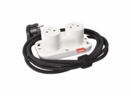 Legrand - Incara™ Electr On - Přenosná zásuvka 2x2P+T, bílá bez rámečku, kabel 2m