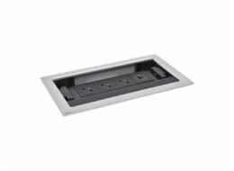 Legrand - Incara™ Flip-up - Zapuštěný zásuv. blok uzavíratelý 3x2P+T/USB A+C (15W), kabel 2m