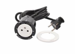 Legrand - Incara™ Disq 60 - Zapuštěná zásuvka 2P+T, bílá, 2m